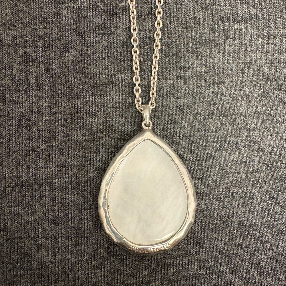 Large Ippolita Cranberry Colored MOP Teardrop Necklace - Picture 7 of 11